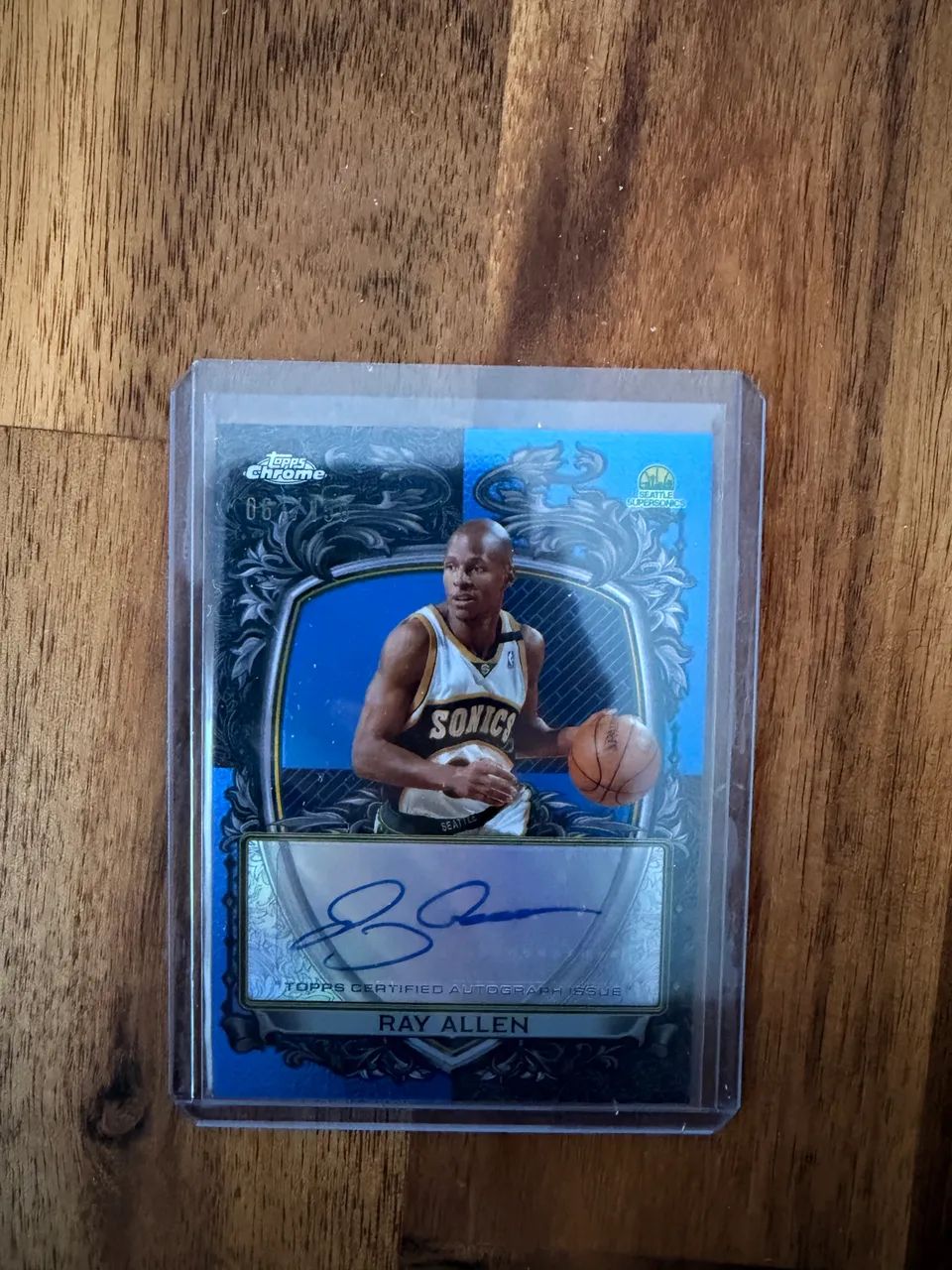 2025-26 Topps Chrome Ray Allen Blue Refractor Auto 061/150