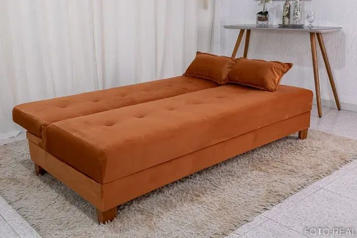 Sofa Cama Arpoador Terracota. Pronta Entrega. 2101 - Foto 2