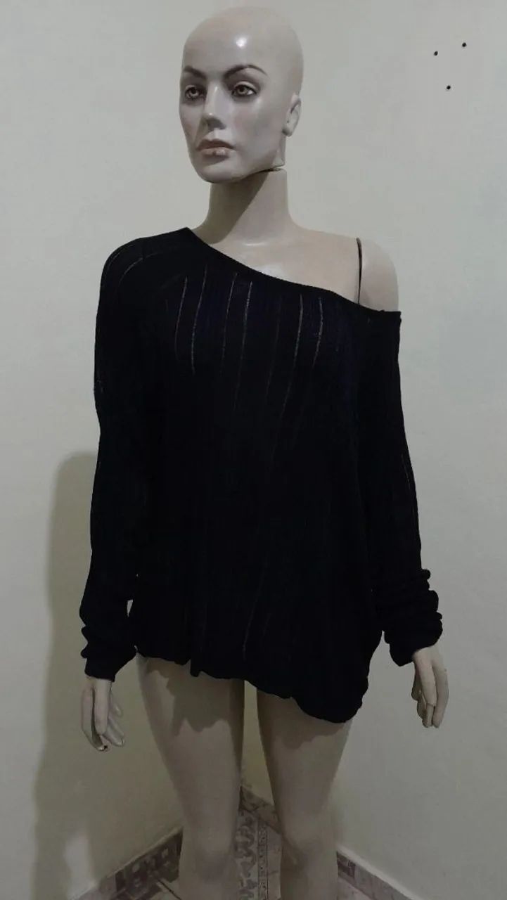 Blusa Preta de Crochet  - Foto 2