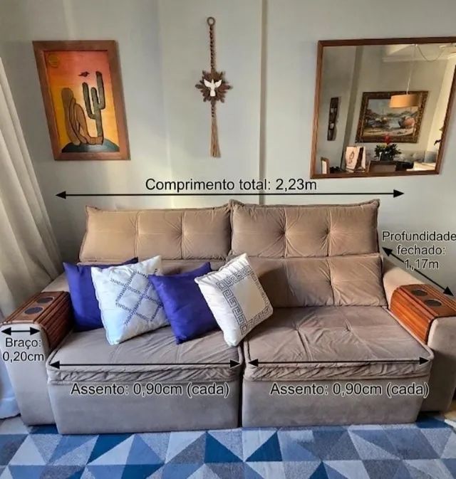 Sofá retrátil 4 lugares