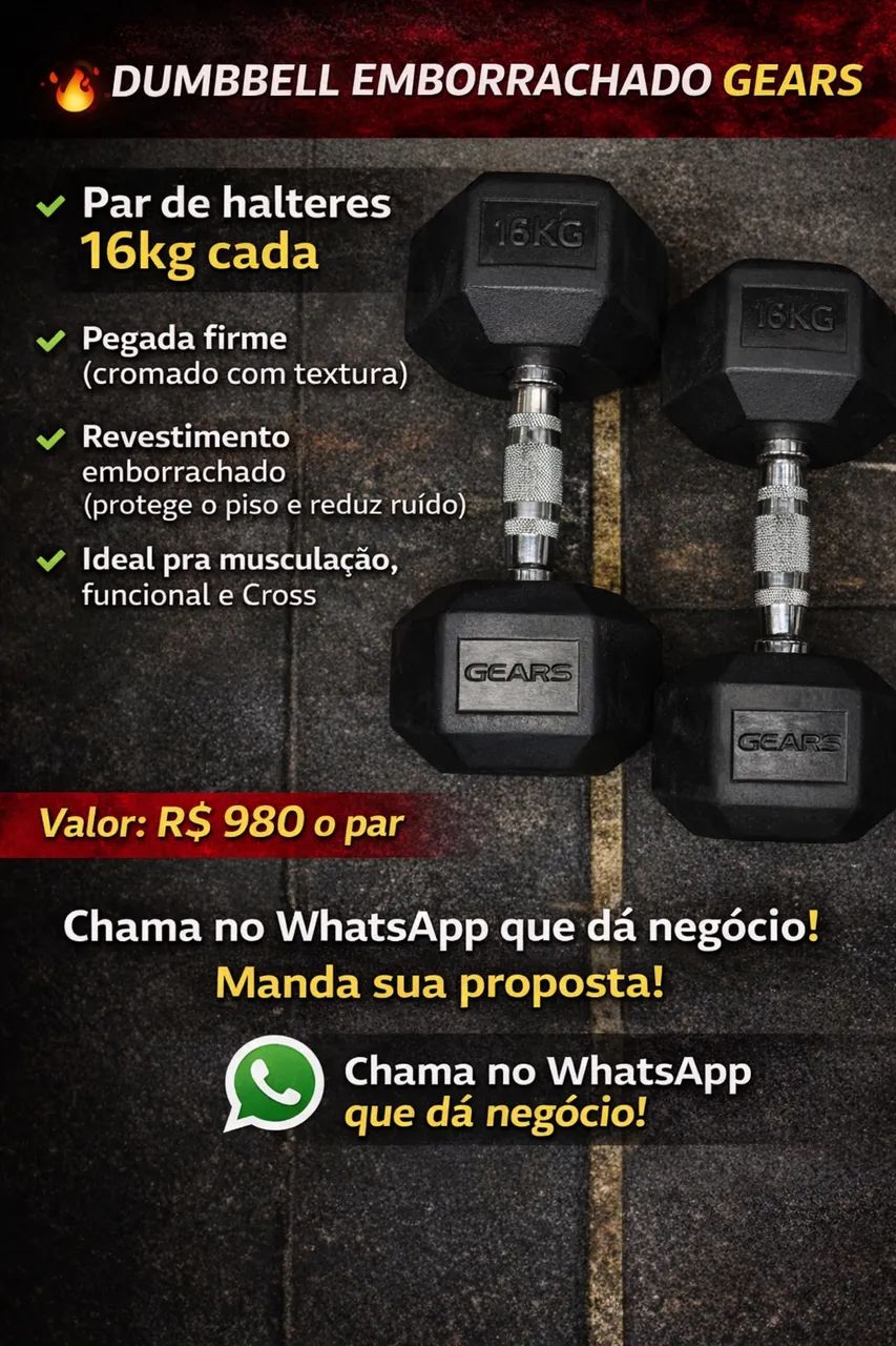 Dumbell emborrachado marca GEARS
