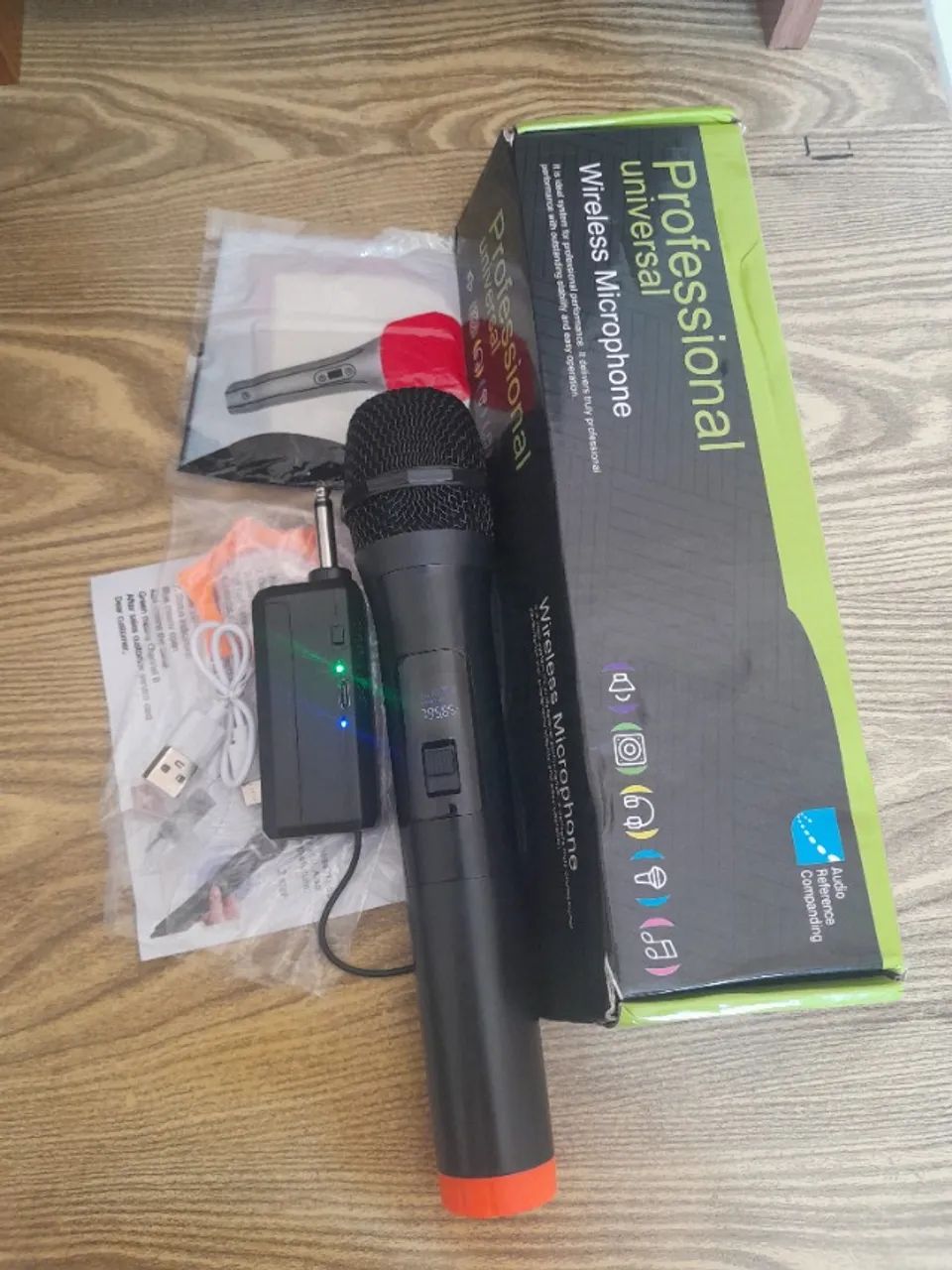 Microfone sem fio uhf frequência fixa 1 canais microfone profissional - Foto 2