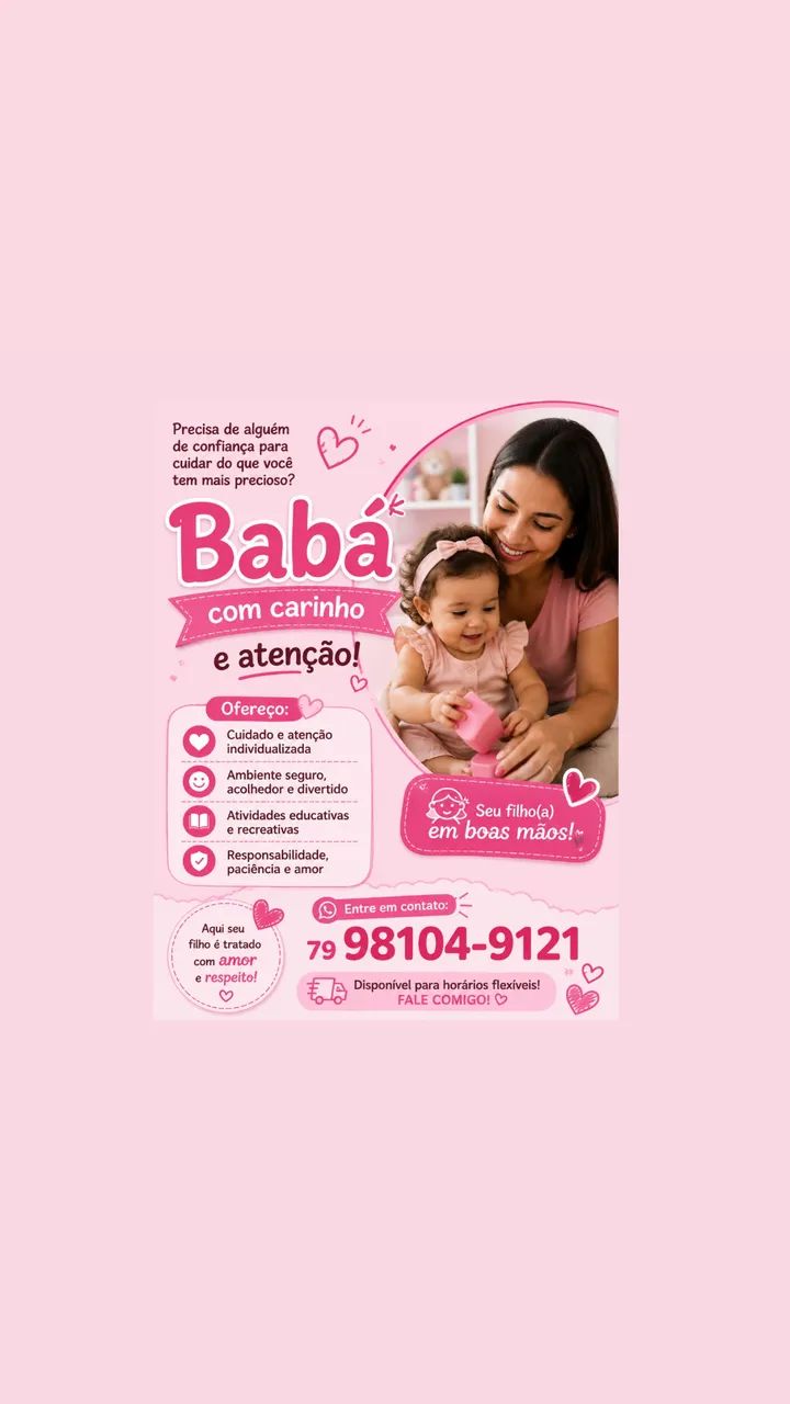 Está procurando uma babá para seu filho me chame no watts 