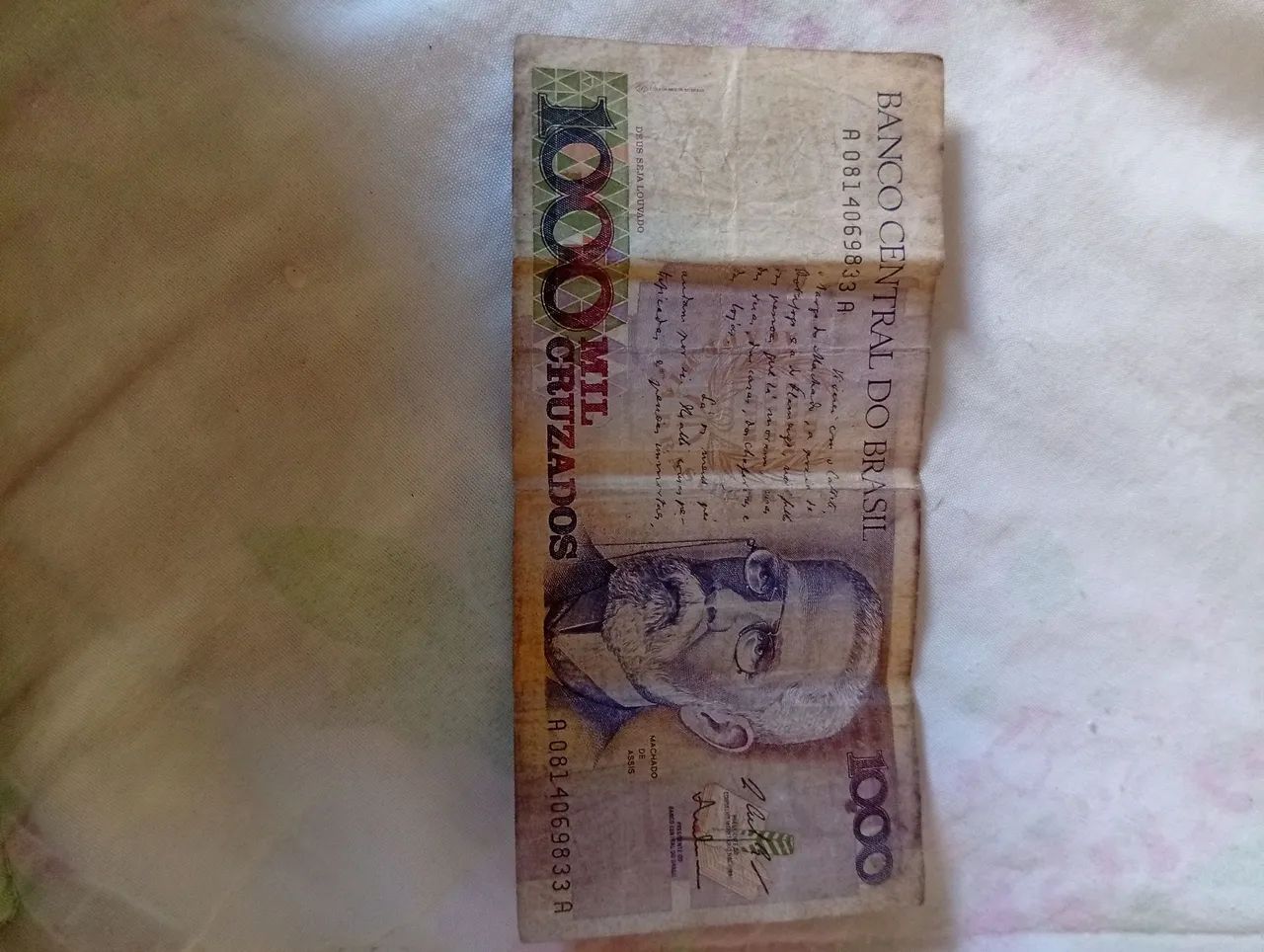 Cédula 1000 cruzados de 1987 - Foto 4