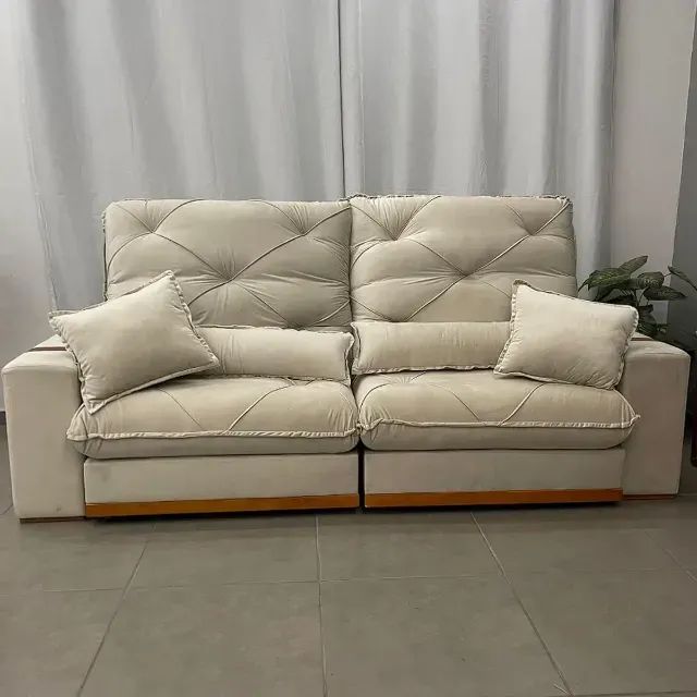 *Sofá Isabela com Molas Ensacadas Retrátil e Reclinável  2,50cm  Pronta Entrega