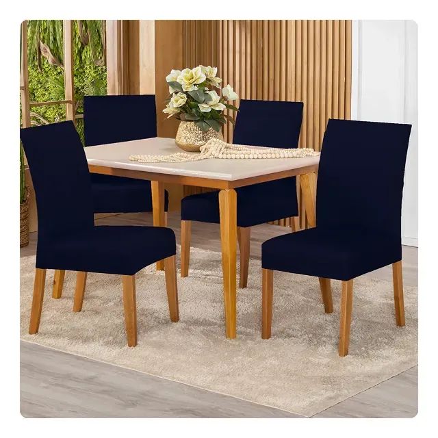 Mesa de Jantar Tok com 4 Cadeiras na cor Azul