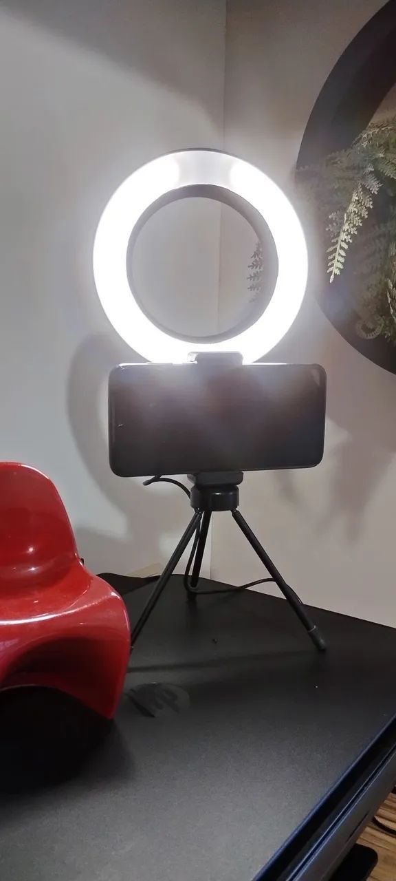 Iluminador ring light de mesa em led - Foto 5