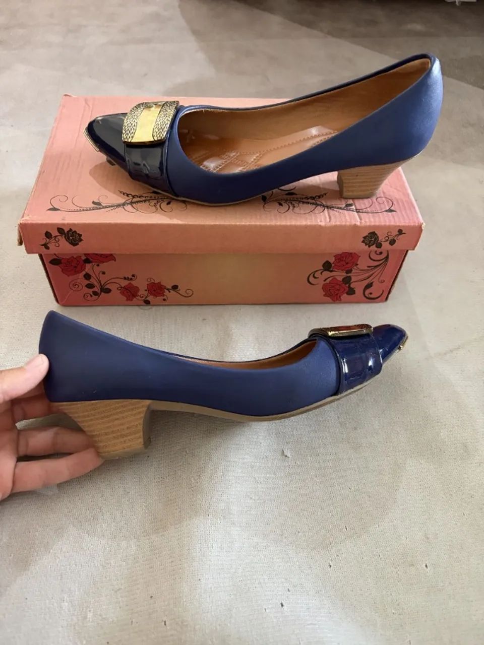 sapato studio 34 feminino azul marinho 36