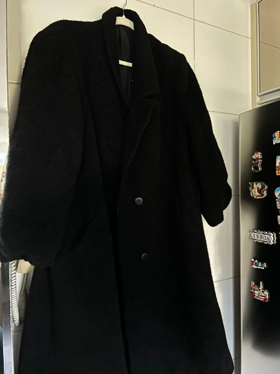 Casaco Feminino Vintage Preto Oversized - Foto 5