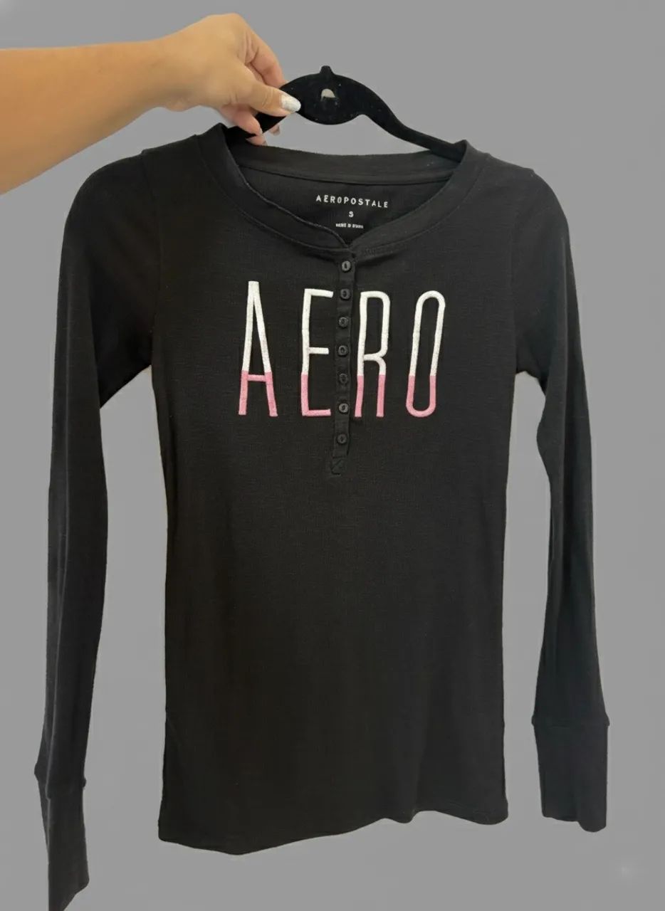  BlusaAeropostale feminina manga longa 