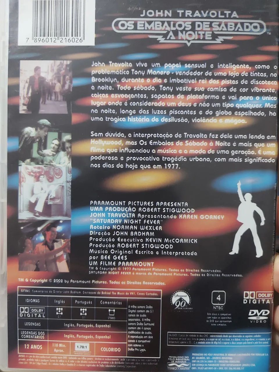 Dvd Os Embalos de Sábado A Noite,Original - Foto 2