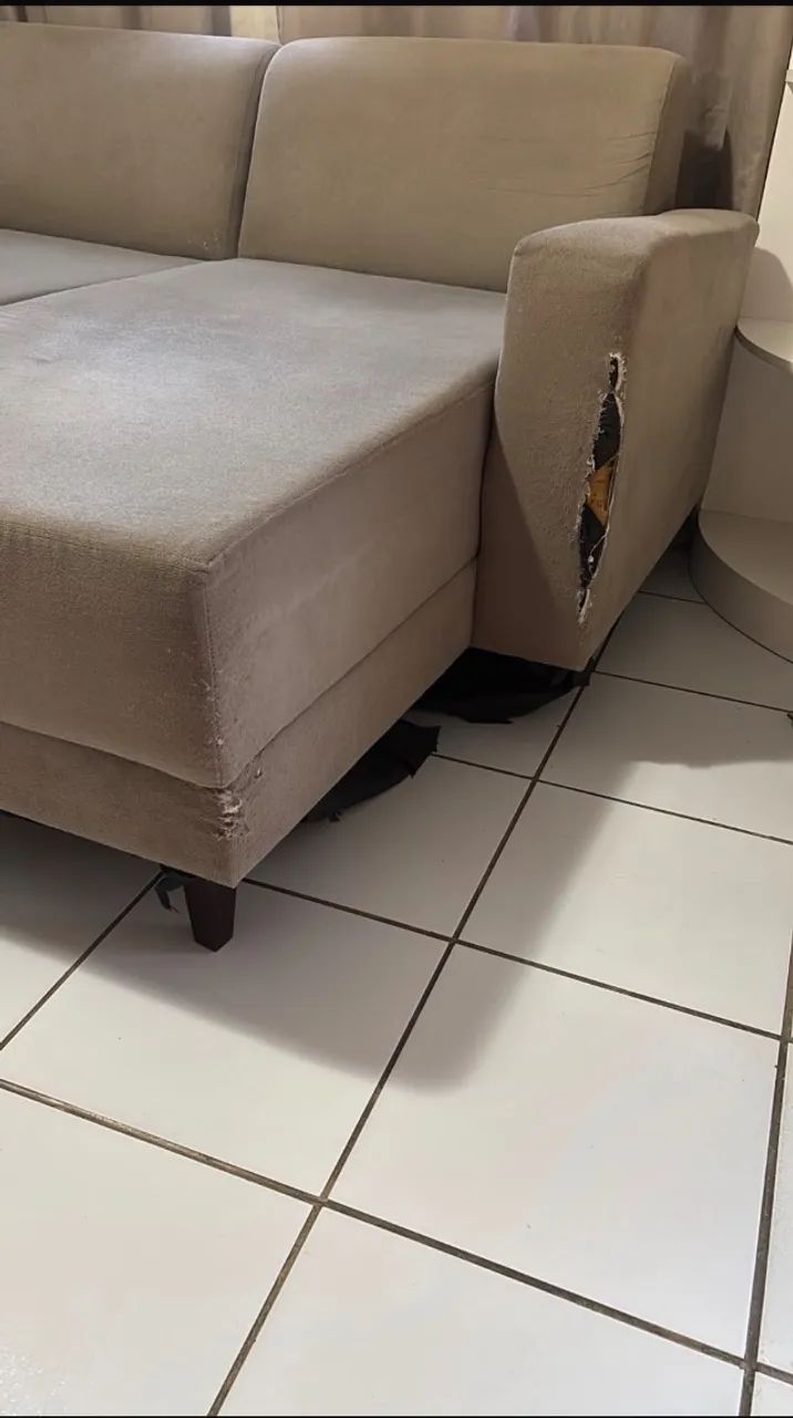 Sofá chaise fixo 3 lugares  - Foto 2