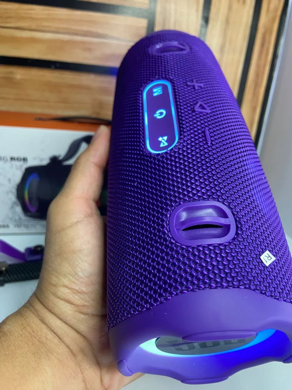 Caixa de Som Bluetooth Charge 6 Led RGB roxo an2