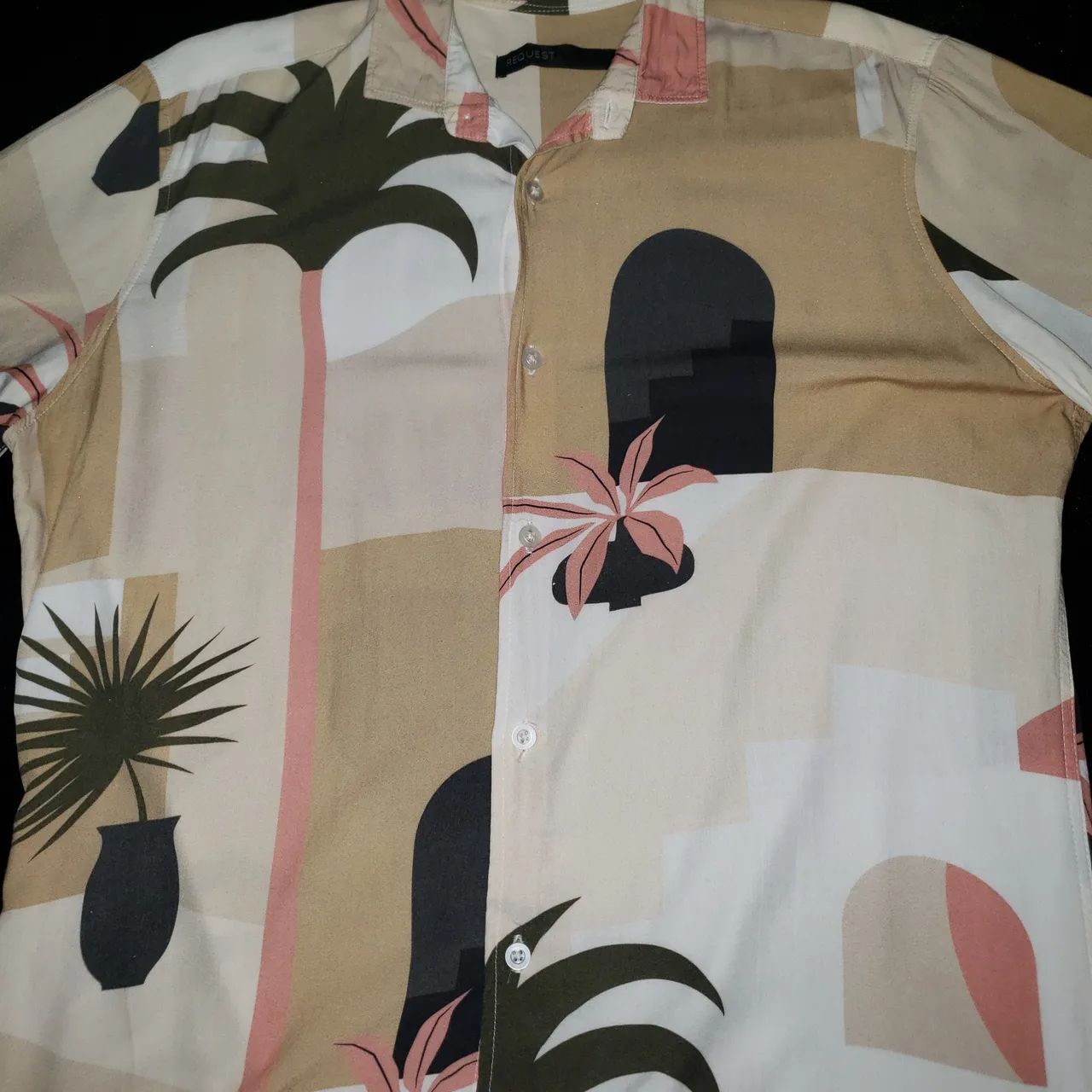 Camisa Request Bege Abstrata - Foto 3