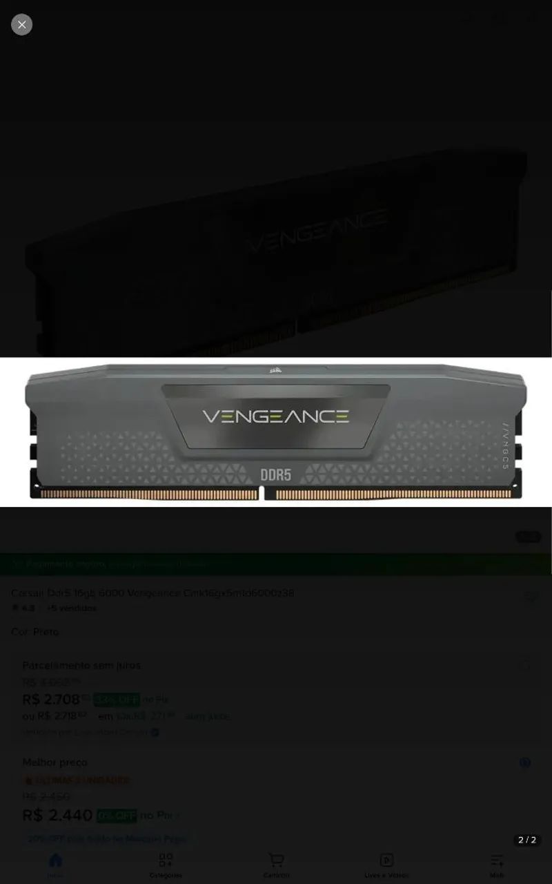 Memória RAM DDR5 6000MHZ  - Foto 2
