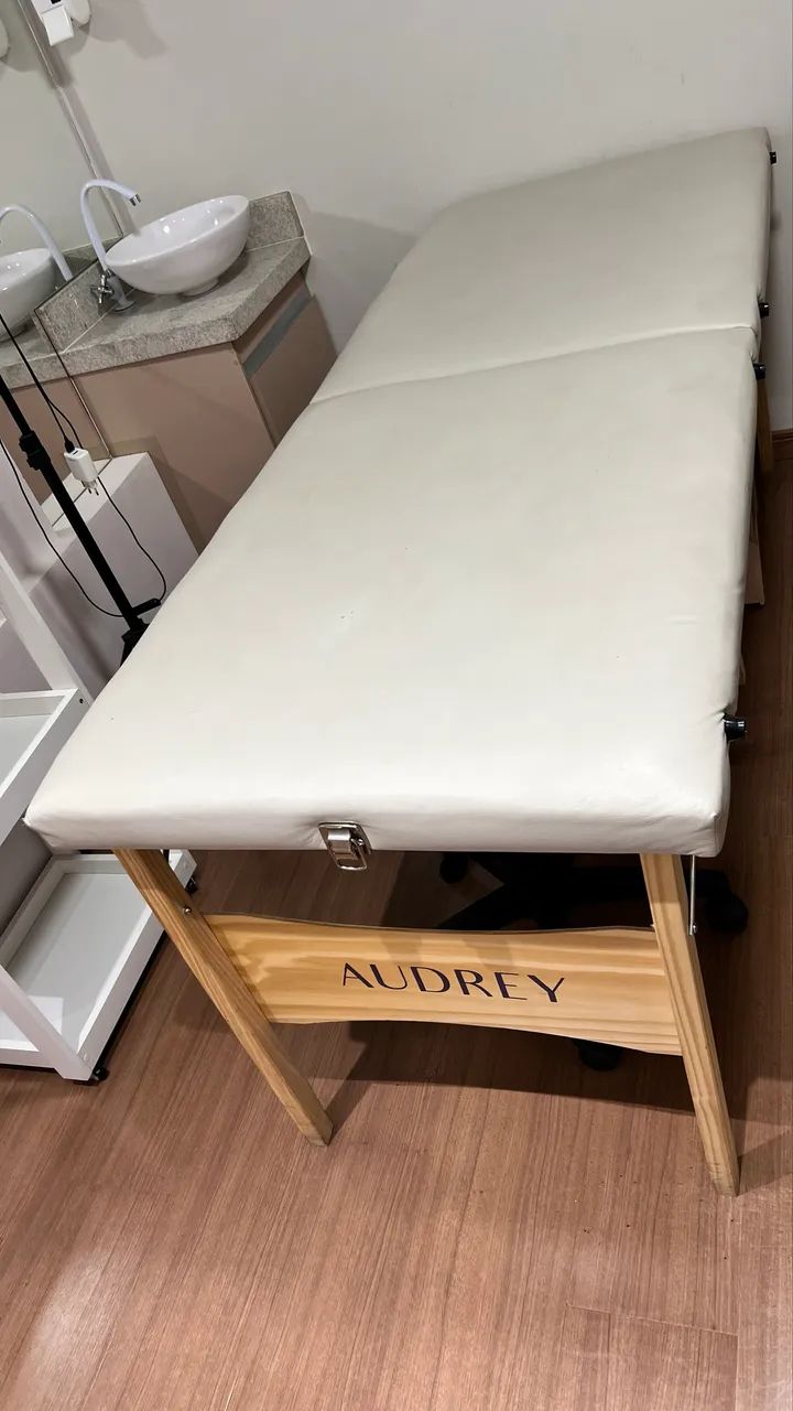 Maca para massagem com encosto para cabeça, escada e mocho  - Foto 4