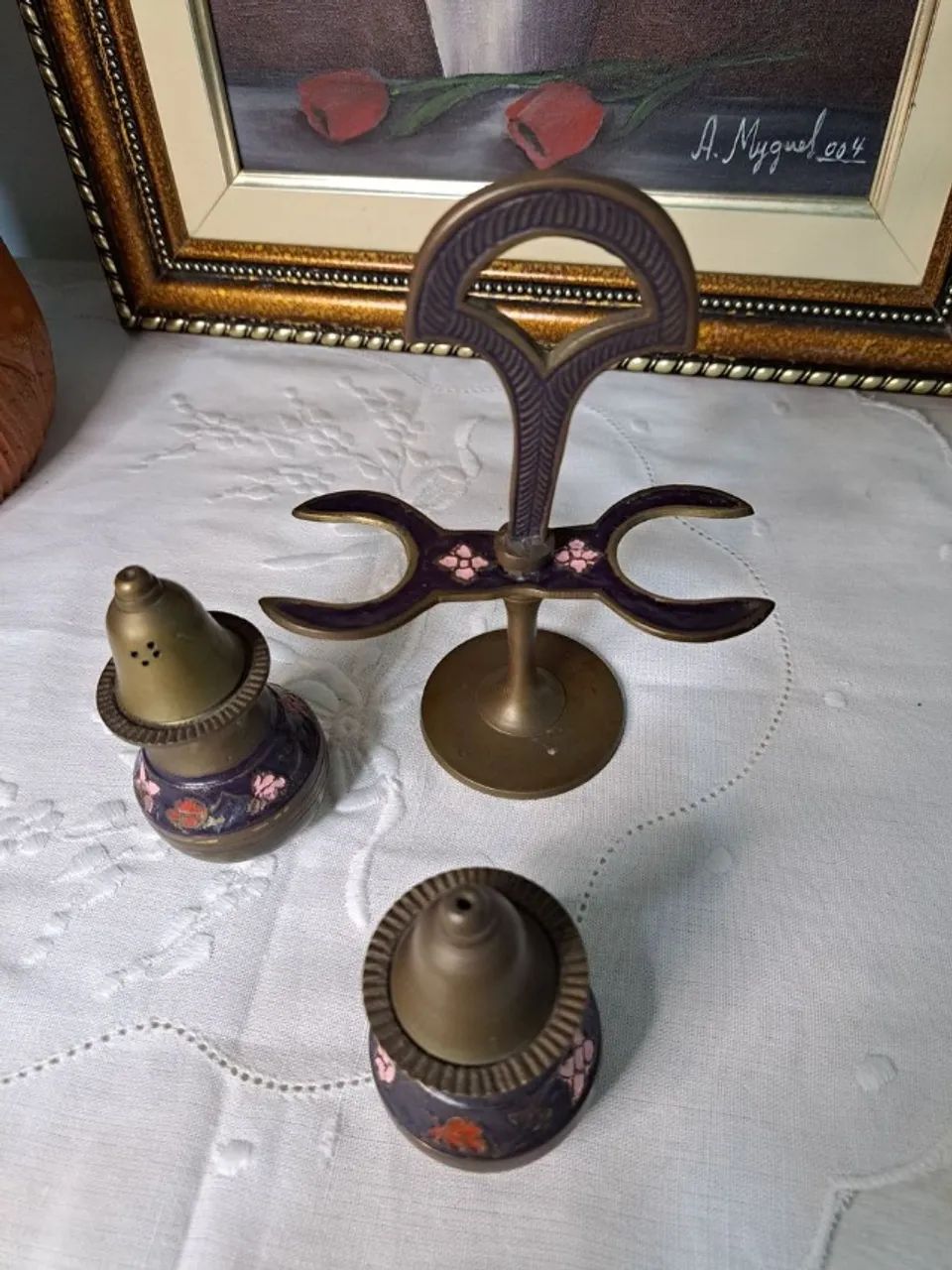 Galheteiro indiano em bronze antiguidade - Foto 4