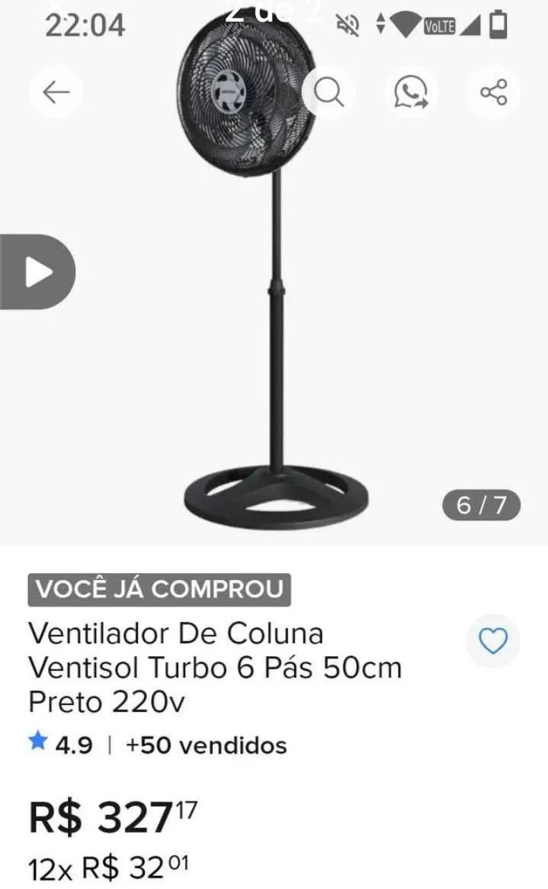 Ventilador de Coluna Ventisol  - Foto 2