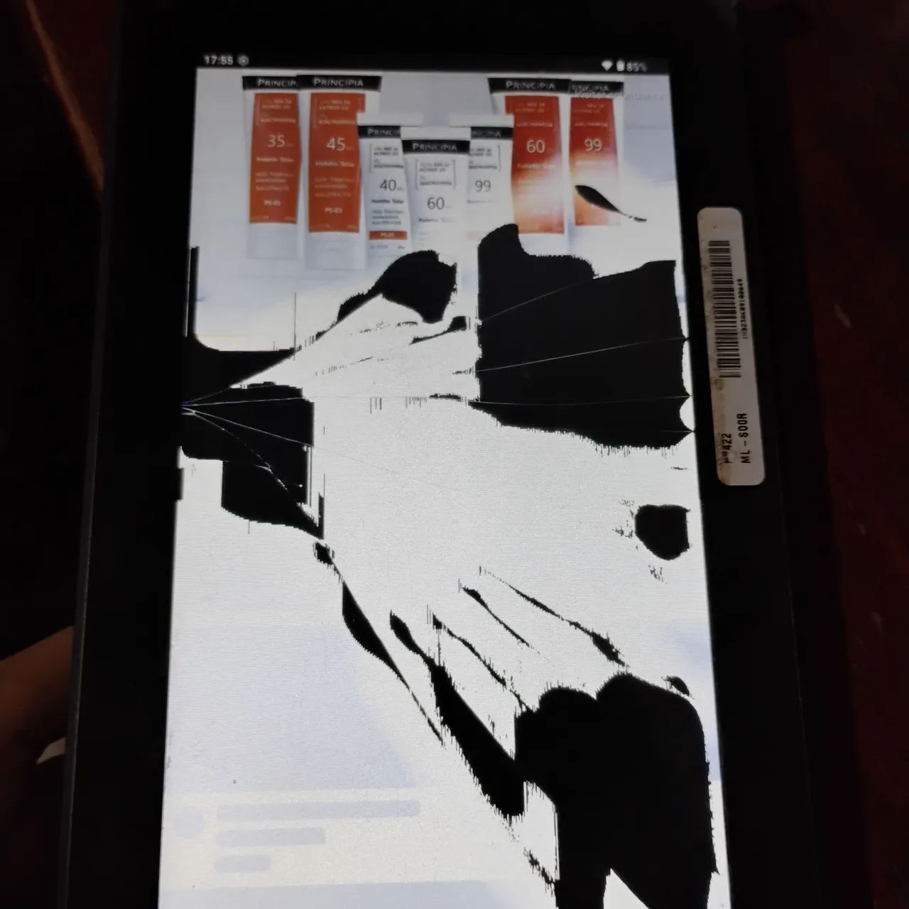 Tablet trincado funcionando 