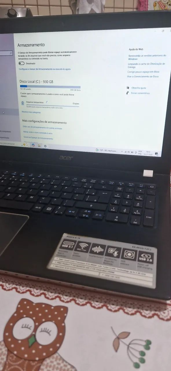 Notebook Acer Aspire E15 - Pouco usado - Ótimo estado