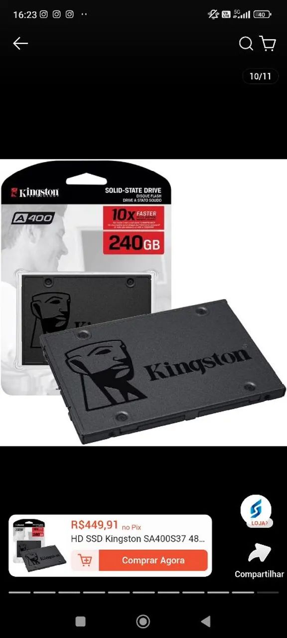 SSD Kingston lacrado 240gb
