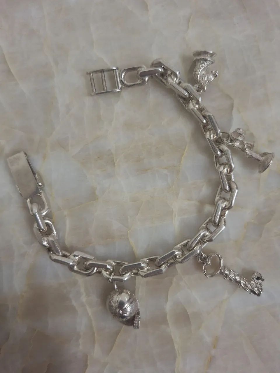 Bracelet em Prata 950, com Pingentes