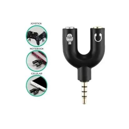 Adaptador Splitter De Fone E Microfone Headset Áudio P2 X P3 Cores