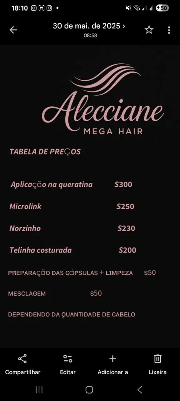 Aplicação de mega hair 