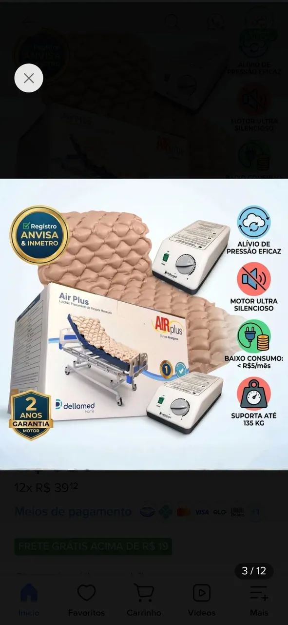 Colchão Pneumático Dellamed com compressor  - Foto 3