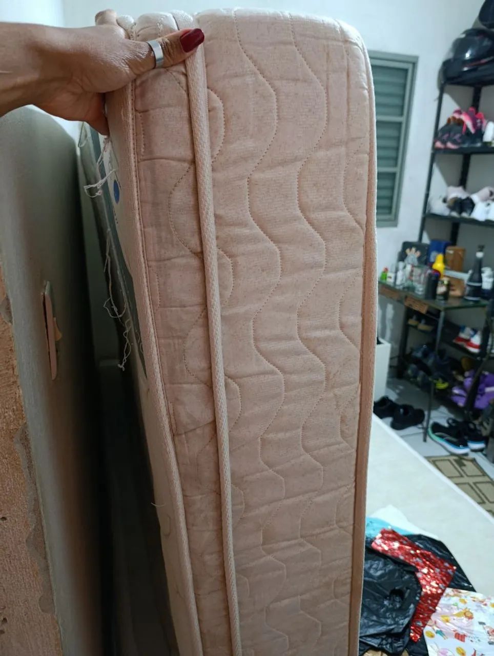 Cama Solteiro Extra 120x210 + Colchão de Molas - Conjunto Completo - Foto 4
