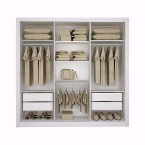Guarda Roupa 3 Portas de Correr Arezzo 100% MDF com espelho e 4 Gavetas- Faça seu Pedido - Foto 3