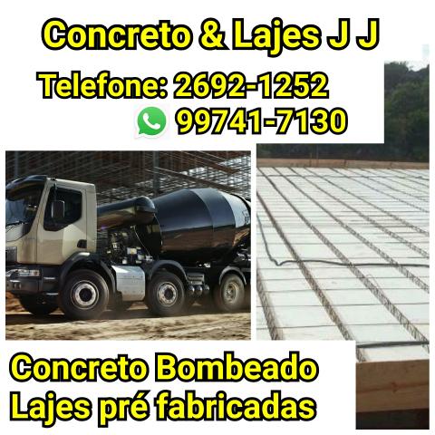 Lajes pré moldada JJ Concreto Bombeado