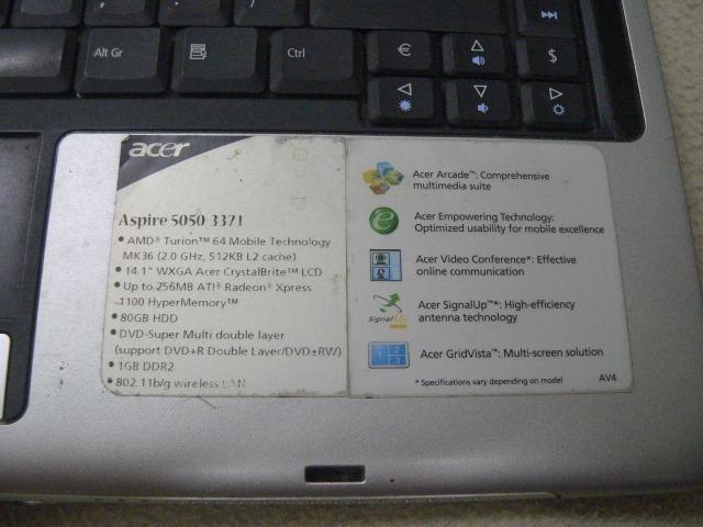 Notebook Aspire modelo 5050 - Para Retirada De Peças - Foto 3