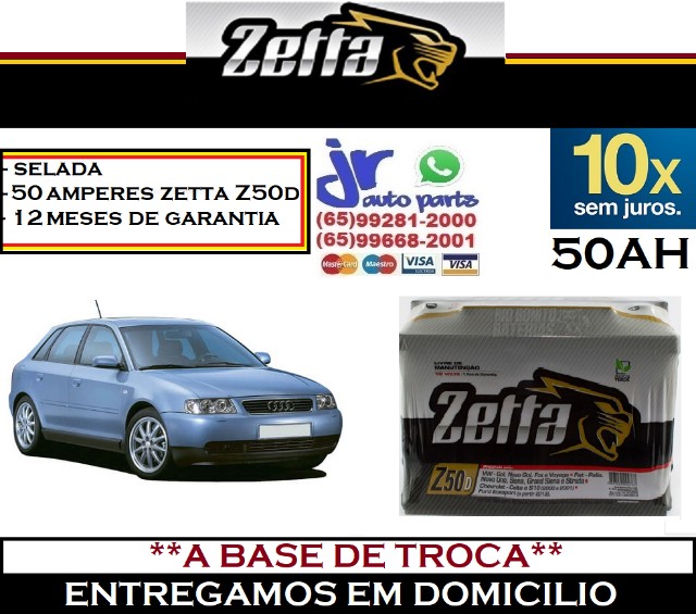 Bateria Automotiva Audi A3 50AH Zetta 12v 
