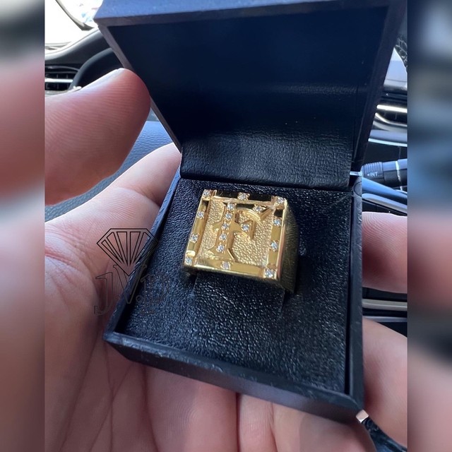 Anel masculino com pedras de brilhante  - Foto 3