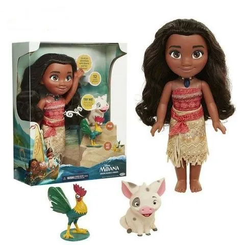 Brinquedo Boneca Princesa Moana 45cm e Porquinho Pua 8cm Disney em