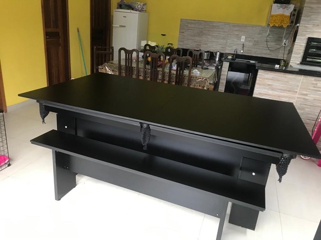 Mesa de Bilhar 2,30 x 1,30 Preta Tecido Vermelho64254013799171124