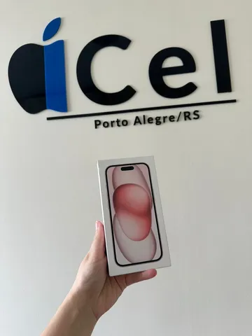iPhone 15 128GB Rosa Lacrado Nota Fiscal Chip Físico Loja Física Garantia