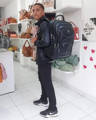 Mochila Executiva de Couro Premium Reforçada Cabo de Aço  - Foto 2