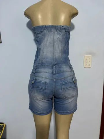 Macaquinho jeans tomara que caia com elastano  Tam M vizoo - Foto 4