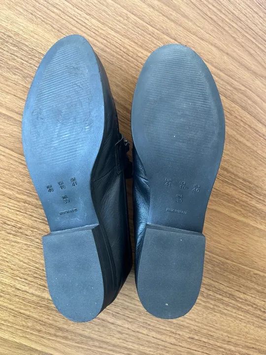 Mocassim Wishin-feminino em couro na cor preta - Foto 4