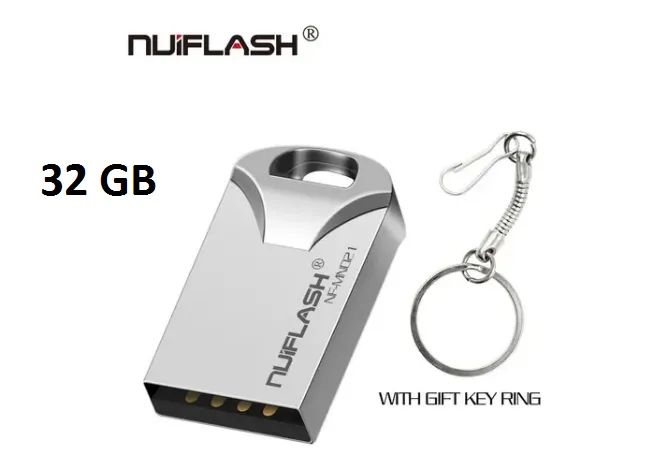 Mini PENDRIVE 32 GB PRETO PRATA
