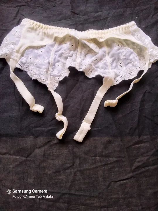 Cinta liga renda branco - novo - Foto 2