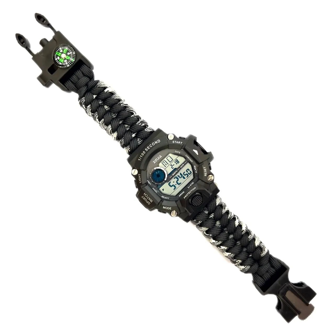 Relógio Esportivo Xinjia XJ-875D com Pulseira Paracord Multifunção - Foto 4