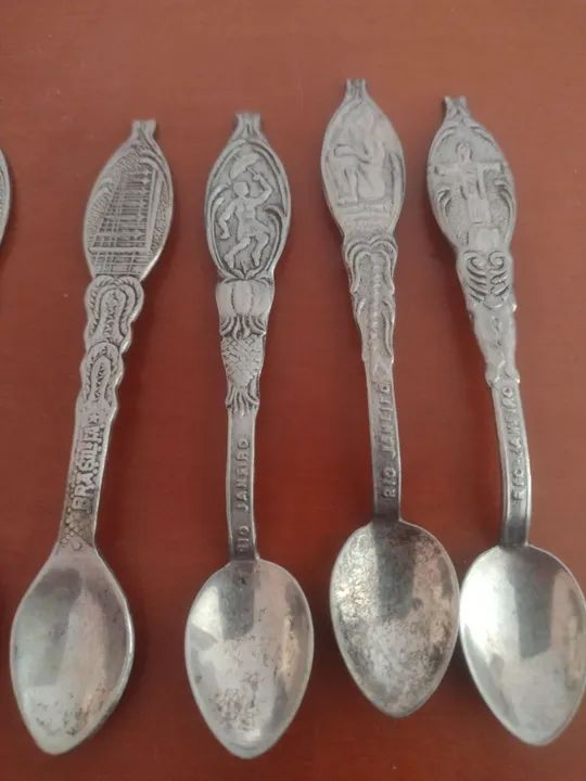 Conjunto de 7 colheres de chá antigas - Foto 5