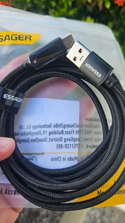 Cabo USB Tipo-c Essager, p/ turbo de Android, 120W Xiaomi e Iphone (Trançado, 2 metros) - Foto 3