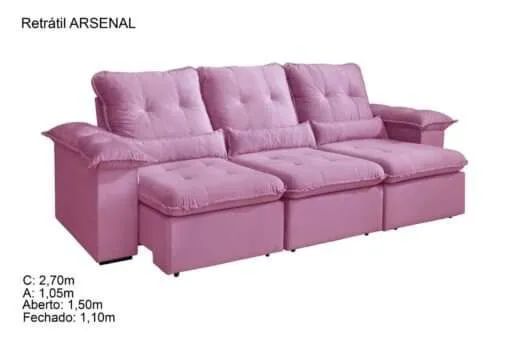 Sofá retrátil e reclinavel Arsenal 2.70m pr F35 - Foto 4