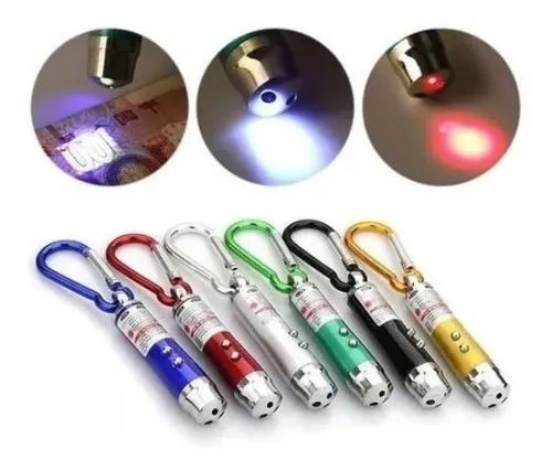 Caneta Laser Pointer 3 Em 1 Testa Nota Lanterna Aula Brinca wpp.43. *