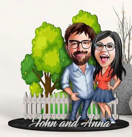  enfeite estatueta de jardim  de casal 3D 