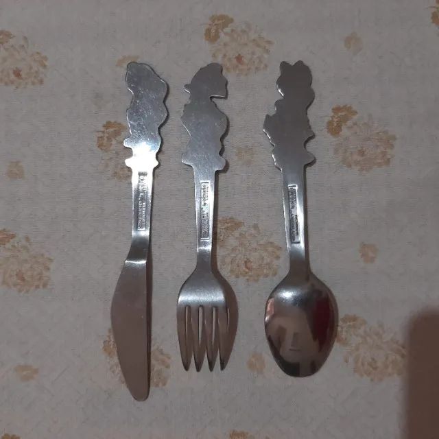 Conjunto de Talheres Eberle Walt Disney Patos Inox Antigo Raridade Usado - Foto 2